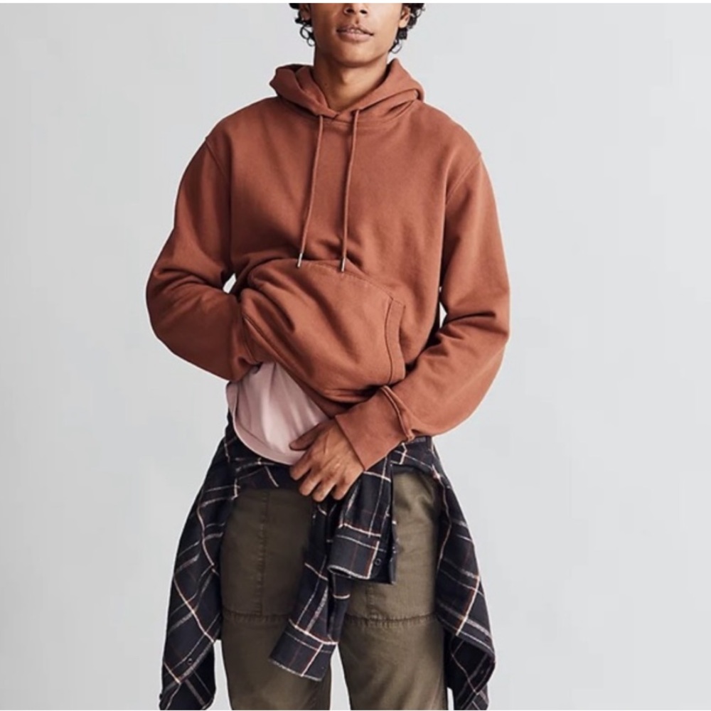 Madewell Pullover Hoodie Sweatshirt - Clay - Medium UNISEX